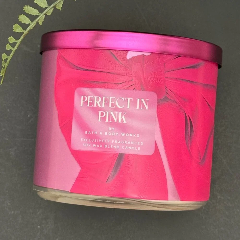 BBW Perfect in Pink Bath & Body Works 3 Wick Candle - Picture 5 of 10